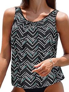 BIKINX Tankini Top Swimsuit Tops for Women Modest Tummy Control Swim Tops Plus Size Bathing Suit Top S-XXXL No Bottom