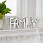 Paper High Recycled Metal 'FAMILY' Sign - 25cm x 8.5cm - Fair Trade & Handmade - Home Decor - House Decoration for Living Room - Ornaments for Living Room Modern