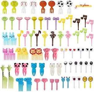 Food Picks,72Pcs Cartoon Animal Fruit Pick Mini Food Picks,Animal Cartoon Fruit Food Picks,Lunch Bento Box Picks Cute Cartoon Toothpick Mini Cupcake Fork Picks,Animal Fruit Food Picks