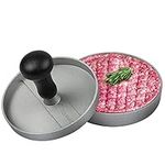 GOURMEO Burger Press + 50 Free Wax Paper Discs, Non-Stick Coated Aluminium, Hamburger Patty Press for Homemade Burgers, Easy to use, Patty Maker, Hamburger Press, Burger Mold, Burger Mould