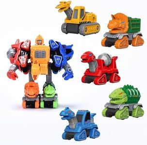 Dazmers Dinosaur Transformer Toys - 5-in-1 Multicolor Robot Dinosaur Toys Set - 2Hx4Lx3W Transforming Dino Action Figures with Dual Configurations - Ideal Gift for Transformer and Dinosaur Enthusiasts