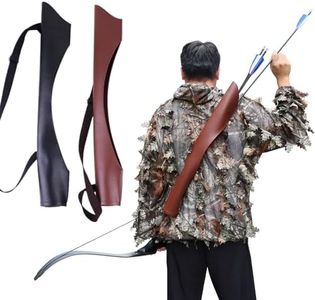 Moyujian Traditional Archery Quiver, Black, Cowhide and Metal Construction, 24 Inches Long (Brown)