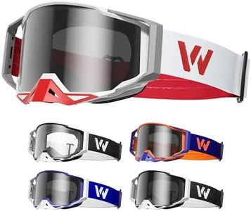 WildHeir Dirt Bike Goggles Motocross Motorcycle Glasses - ATV Riding Dirtbike 4-Wheeler MX DH Accessories Windproof for Men Women Youth UV400 Protection Dust-proof Anti-Slip Strap Eyewear
