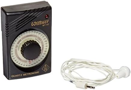 Wittner MT-50 Quartz-Metronome - Boîtier en plastique noir - Plage de tempo 40-208 battements/minute - 39 positions de choix de tempo - Affichage LED et haut-parleur - A 440 Hz - Inclus écouteurs