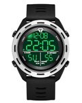 CIVO Digital Watches for Men Military: Large Face Stopwatch Rubber - Waterproof Wrist Watch Sports Black