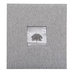 Kiera Grace Self-Adhesive Linen Photo Album & Scrapbook, 1.57"L x 11.42W x 10.63"H, Grey…