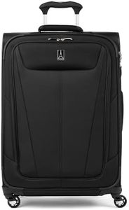 Travelpro Maxlite 5 Softside Expandable Luggage with 4 Spinner Wheels, Lightweight Suitcase, Men and Women, Black, Checked-Medium 25-Inch, Maxlite 5 Softside Expandable Spinner Wheel Luggage