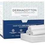 Dermacotton [50 X-Large Face Towels] 100% Biodegradable Disposable Cotton Face Towels – Super Soft Face Wipes, Hypoallergenic Makeup Remover Wipes, For All Skin Types Incl. Sensitive Skin, Facial Cloths