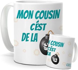 mundohuevo Tasse de Petit-déjeuner pour Cousin | Idées de tasses pour Noël | Mugs amusants pour Secret Santa | Cadeaux originaux pour amis, cousins et plus famille | 350ml | Cadeau original