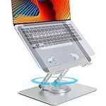 360° Rotating Foldable Laptop Stand for Desk - Portable Height Adjustable Aluminum Alloy Cooling Laptop Riser compatible with Ipad Macbook Air Dell Asus Hp Lenovo and More 10 to 17 Inch Notebook