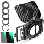 K&F Concept Mini Matte Box+ND4+ND32 Filter Kit, Carbon Fiber Top DSLR Matte Box with 2xFilters Trays, for 67/72/77/82/95mm Lenses, for 4x5.65 Filter/Circular Filter