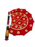 uphaar Traditional Handicraft Hand Held Fan, Red