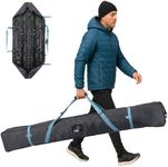 Tough Outfitters Ski Bag for Men Women - Ski Bag for 1 Pair of Skis Poles w Zipper - 2 Straps with Buckles & Carrying Handle