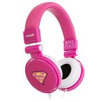 The Life Hacker Supergirl Headphones Earphones Kids Childrens Girls Pink Extendable with Wire