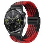 XMUXI Nylon Straps Compatible with Huawei GT4 46mm/GT3 46mm/GT2 46mm/GT3 Pro/GT2e Wrist Strap, 22mm Magnetic Stretch Sport Band for Samsung Galaxy Watch Strap 46mm/Gear S3/Watch 3 45mm, Rainbow