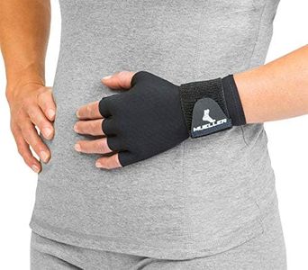 MUELLER Sports Medicine Reversible Compression Glove, for Men and Women, Black, S/M