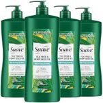 Suave Natural Tea Tree & Hemp Seed Oil Conditioner, Revitalizing and purifing Hair & Scalp, No Parabens, No Phthalates, 28 oz Pack of 4