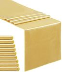 10 Packs Gold Table Runners 12x108 Inches Satin Table Runners Long Bright and Smooth Silk Fabric for Wedding Reception Party Decorations Chair Sashes Bows