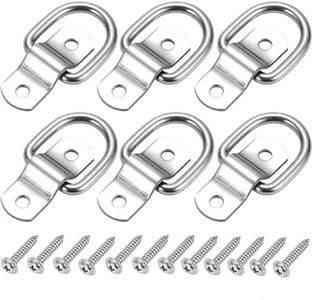 Yitoking D Ring Tie Down Anchors 1/4" Heavy Duty Stainless Steel Trailer Tie Down Hooks for Truck, Trailer, Camper, Warehouse, Boat, Cargo Control & Surface Mount, with Screws 6 Pack
