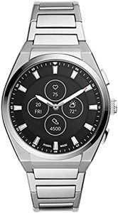 Fossil Men's Everett Hybrid Smartwatch HR with Always-On Readout Display, Heart Rate, Activity Tracking, Smartphone Notifications, Message Previews, Silver, Modern