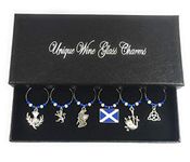 Libby's Market Place Scottish/Scotland Wine Glass Charms with Gift Box