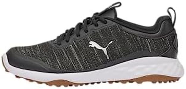 PUMA GOLF Men's Fusion Pro Golf Shoe, Black/Silver, 11