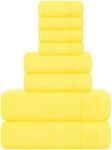 Elvana Home 8 Piece Towel Set 100% Ring Spun Cotton, 2 Bath Towels 27x54, 2 Hand Towels 16x28 and 4 Washcloths 13x13 - Ultra Soft Highly Absorbent Machine Washable Hotel Spa Quality - Lime Yellow