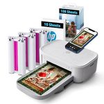 HP Sprocket Studio Plus 4x6 (10.2x15.2 cm) Wireless Instant Photo Printer – 118 Sheets & Cartridge Bundle, Wireless, Wi-Fi, Premium Dye Sublimation, Vibrant Color Pictures, White