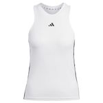 adidas Women's AEROREADY Train Essentials Regular 3-Stripes Tank Top, White/Black, S