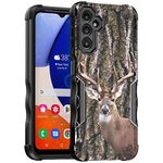 Cass Creations Case Compatible with Samsung Galaxy A14 5G - Shockproof Hybrid Bumper Protective Cover - Anti-Slip Grip Design - Whitetail Buck