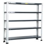 Mil-Nil Slotted Angle Prime CRC Sheet Glossy 36x36x9 Inch Multipurpose Storage Rack with 5 Shelves 24 Gauge (Grey/Havels) 16 Gauge Angles(Powder Coating)