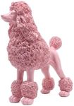 Lukitas Standing Pink Poodle Sculpture Decor, Decorative Dog Statue, Animal Ornament for Garden Home, Resin 10''