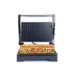 Milton Premium 800 Watt 180° Electric Grill Sandwich Maker | Auto Cut-Off | Cool Stainless steel Uni Touch Body | Non-Stick | Non Toxic BPA, PTFE Free | 1 Year Warranty - Griller + Wooden Tongs