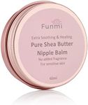 Funmi Pure Shea Butter Nipple Balm - Nipple Cream Quick Relief for Sore Nipples and Dry Skin - Shea Butter - 100% Pure and Natural Nipple Cream Breastfeeding - 60ml