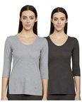 Amazon Brand - Symbol Women's Casual Slim Thermal Top (SB-AW21-THTOP_Dk Light Grey_L)