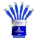 Maximm Cat 6 Ethernet Cable 4 Ft, (6-Pack) Cat6 Cable, LAN Cable, Internet Cable, Patch Cable and Network Cable - UTP (Blue) 4 Feet ethernet Cord