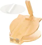 Cuesonmy Bamboo Tortilla Press 10 Inch Wooden Tortillas Maker with 100PCS Parchment Paper Large Tortillera Presser for Mexican Taco, Pataconera, Dough Press