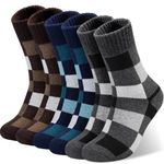 Yeblues 3 Pack Wool Socks Mens Comfortable Warm Thermal Winter Socks Colorful Casual Thick Crew Socks Gift (Size 12-17)