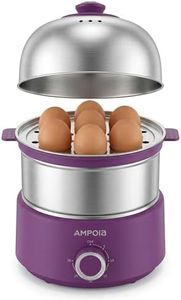 AMPOIA 14 Eggs Electric Egg Cooker, 350W Rapid Egg Boiler with 30-Min Timer & Auto Shut-Off, Stainless Steel, Dishwasher Safe for Soft, Medium, Hard Boiled, Steamed Eggs, Vegetables & Seafood, Purple
