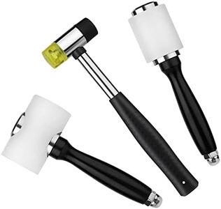 Zlulary 3PCS Leather Carving Hammer, Leather Mallet, Leather Hammer, Nylon Hammer, Leather Mallet Hammer with Straight Head Hammer, T Head Mallet, Rubber Mallet for Leather Work