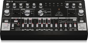 Behringer TD-3-BK Analog Bass Line Synthesizer with VCO, VCF, 16-Step Sequencer, Distortion Effects and 16-Voice Poly Chain, Compatible with PC and Mac