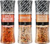 Soeos Spice Seasoning Set of 3, 5.2oz(146g), With Integrated Grinders, Salt and Pepper Grinder Set, Pure and Fresh Perfect for BBQ Seasoning Gift Set, Grilling Spice, Herb, Spice & Seasoning Gifts