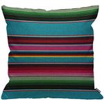 HGOD DESIGNS Mexican Blanket Stripes Cushion Cover,Ethnic Rainbow Color Striped Cinco De Mayo Throw Pillow Case Home Decorative for Living Room Bedroom Sofa Chair 18X18 Inch Pillowcase 45X45cm