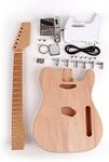 Roasted Neck Canadian Maple DIY Electric Guitar Kit Unfinished Mahogany Body Rosewood Fingerboard Fretboard All Parts Included