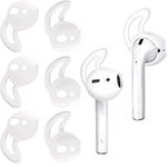 Ear Hooks Cover, SOULWIT Silicone Earbud Tips with Wings Anti-Slip for Apple AirPods 1/2 & iPhone EarPods Earphones [3 Pair]