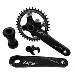 DECKAS 170mm Crankset, 104 BCD Mountain Bike 32T 34T 36T 38T 40T Single Speed Round Oval Narrow Wide Tooth Chainring and Crank Arm Set for MTB BMX Road Bicycle (Round 36T)