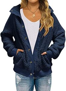 MEROKEETY Women's 2024 Winter Long Sleeve Button Sherpa Jacket Coat Casual Warm Fleece