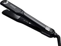 Black Titanium Flat Iron, 450°F Max - Regis DESIGNLINE, Powered by Croc- Professional Hair Iron Straightener with Auto Shut Off