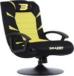 BraZen Pride 2.1 Gaming Chair for Kids Children Teenager with Foldable Seat Bluetooth Speaker and Pedestal Base - Yellow