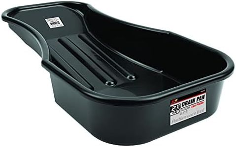 Performance Tool W4073 Heavy Duty 2.8 Quart Oil Drain Pan with Splash Guard and Tapered Spout for Lawn Equipment and Motorcycles